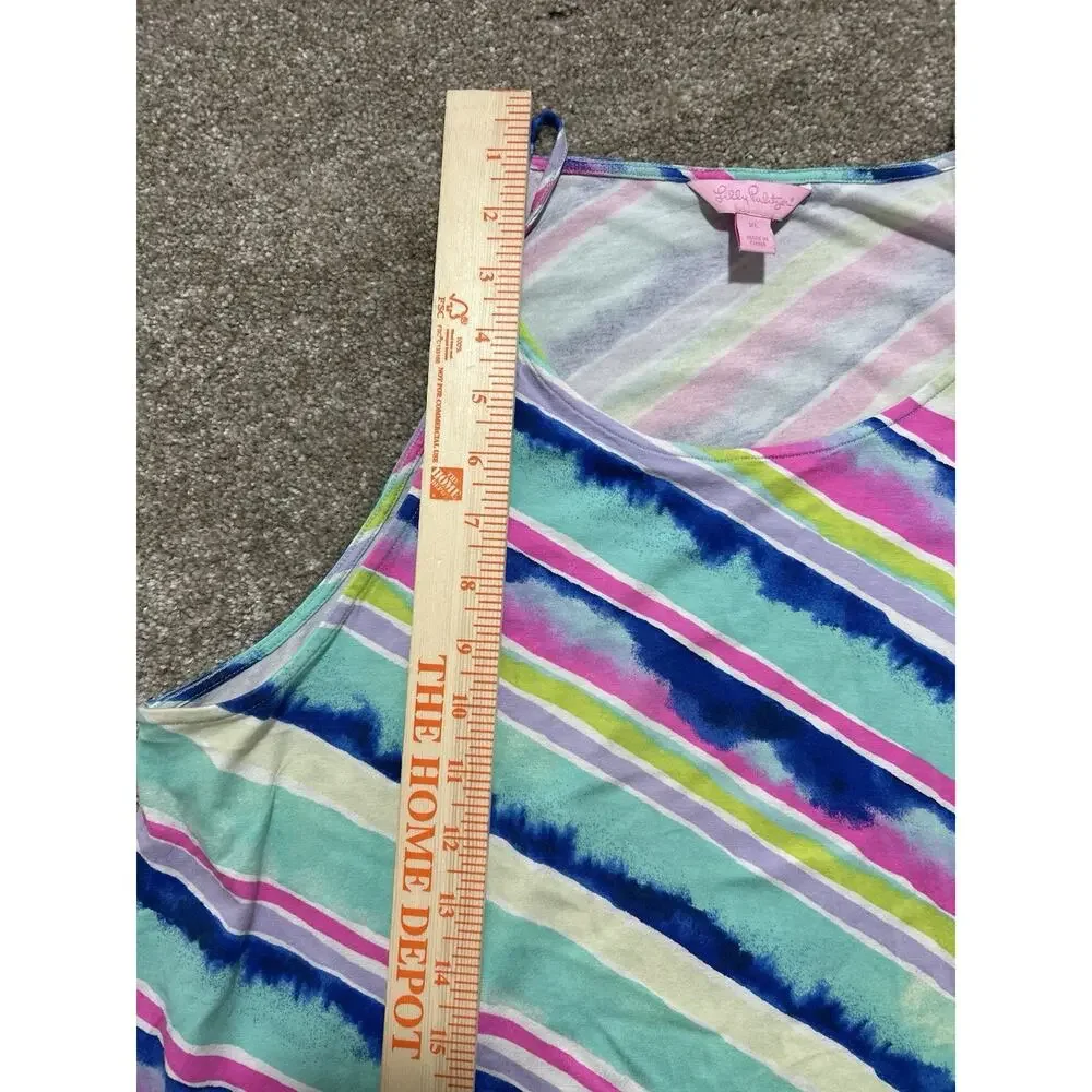 Lilly Pulitzer XL Magniloia Ceviche midi diagonal Stripe Asymmetrical Dress